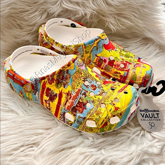22 Walt Disney World 50th Anniversary Vault Collection Parks Map Crocs - Picture 9 of 13